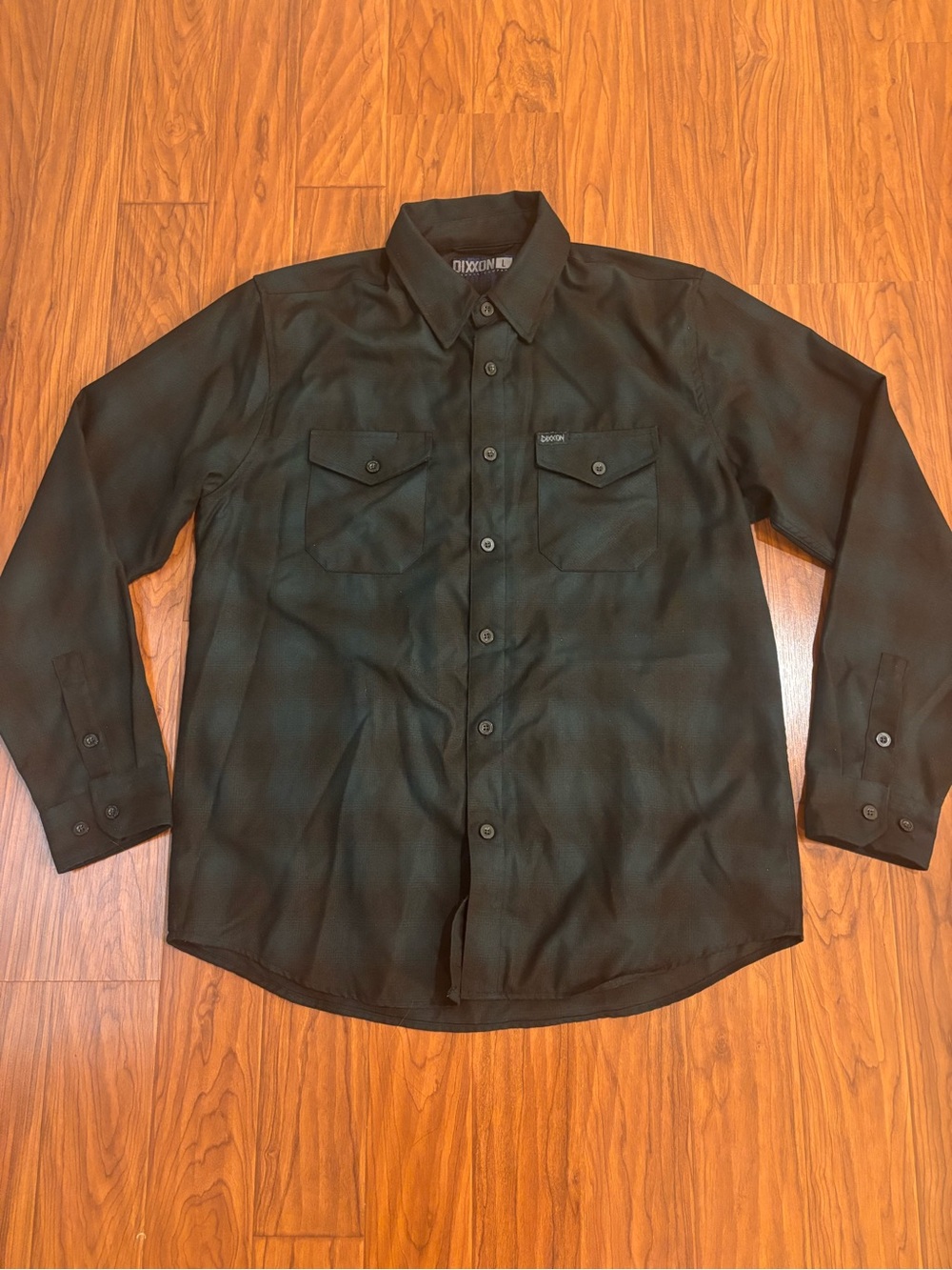 Dixxon Flannel Company Black Forest Green Black Plaid Button Down Shirt Large